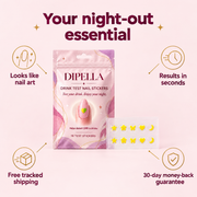 Looks like nail art, results in seconds, free shipping, 30-day guarantee