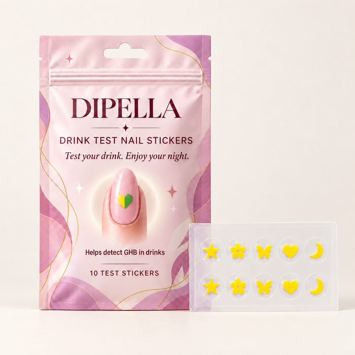 Dipella drink test nail stickers pack and sticker sheet