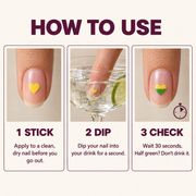 How to use: stick, dip, check